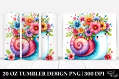 Cartoon Style Snail Flower Crown Tumbler Product Image 1