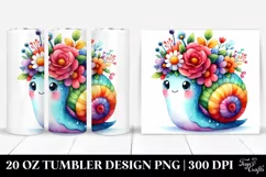Cartoon Style Snail Flower Crown Tumbler Product Image 1
