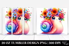 Cartoon Style Snail Flower Crown Tumbler Product Image 1