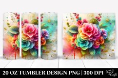Watercolor Begonia Tumbler Product Image 1