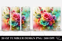 Watercolor Begonia Tumbler Product Image 1