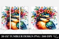 Cute Baby Bird Drawing Tumbler Product Image 1