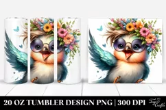 Cute Baby Bird Drawing Tumbler Product Image 1