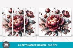 Detailed Glossy Peonies Material | 20 oz Tumbler Product Image 1
