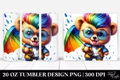 Cute Baby Bear Playing Watercolor 20 Oz Tumbler Product Image 1