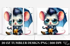 Vibrant Drawing Cute Baby Mouse | 20 oz Tumbler Product Image 1