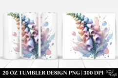 Foxglove Watercolor Splash 20 Oz Tumbler Product Image 1