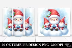 Cute Santa with Gnomes | 20 Oz Tumbler Product Image 1