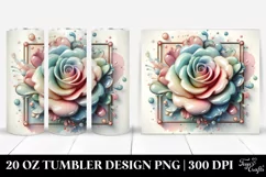 Rose Watercolor Splash 20 Oz Tumbler Product Image 1