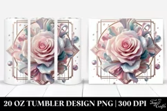 Rose Watercolor Splash 20 Oz Tumbler Product Image 1