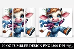 Cute Baby Cow Drawing Tumbler Product Image 1
