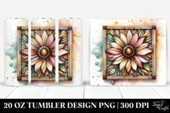 Stained Sunflower Watercolor Splash 20 Oz Tumbler Product Image 1