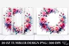 Vibrant Pink Rose Frame | 20 Oz Tumbler Product Image 1