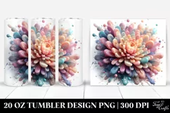 Abstract Chrysanthemum Watercolor 20 Oz Tumbler Product Image 1