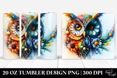 Owl Flowers Design. 20 oz Tumbler Product Image 1