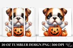 Bulldog with Jack-o-Lantern PNG Product Image 1