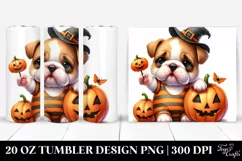 Bulldog with Jack-o-Lantern PNG Product Image 1
