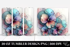 Abstract Pansy Watercolor 20 Oz Tumbler Product Image 1
