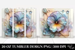 Abstract Pansy Watercolor 20 Oz Tumbler Product Image 1
