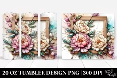 Stained Peonies Watercolor Splash 20 Oz Tumbler Product Image 1