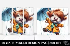 Dancing Baby Highland Cow, PNG Product Image 1