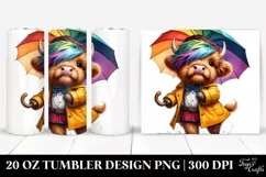 Dancing Baby Highland Cow, PNG Product Image 1