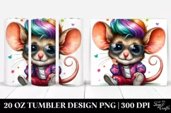 Vibrant Drawing Cute Baby Mouse | 20 oz Tumbler Product Image 1