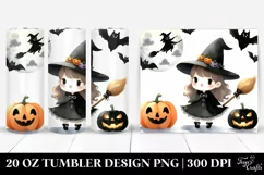 Witch Watercolor Clipart 20 Oz Tumbler Product Image 1