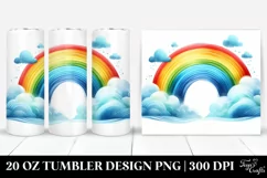 Colorful Vibrant Rainbow Clouds 20 oz Tumbler Product Image 1