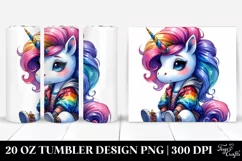 Cute Sitting Unicorn Clipart, High-Res 20 Oz Tumbler Product Image 1