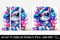 Cute Sitting Unicorn Clipart, High-Res 20 Oz Tumbler Product Image 1