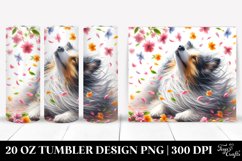 Dog Tumbling with Spring Petals | 20 Oz Tumbler Product Image 1