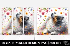 Dog Tumbling with Spring Petals | 20 Oz Tumbler Product Image 1
