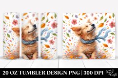 Dog Tumbling with Spring Petals | 20 Oz Tumbler Product Image 1