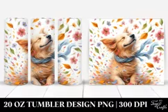Dog Tumbling with Spring Petals | 20 Oz Tumbler Product Image 1