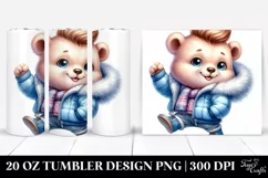 Vibrant Drawing Cute Baby Bear | 20 oz Tumbler Product Image 1