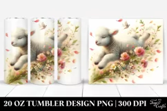 Lamb Tumbling with Spring Petals | 20 Oz Tumbler Product Image 1