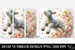 Lamb Tumbling with Spring Petals | 20 Oz Tumbler Product Image 1