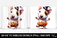 Enthusiastic Bull Terrier Halloween Clipart PNG Product Image 1