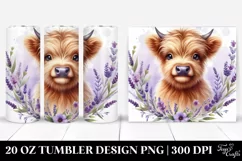 Highland Cow in Lavender Frame | 20 Oz Tumbler Product Image 1