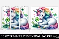 Baby Unicorn Clover. 20 oz Tumbler Design Product Image 1
