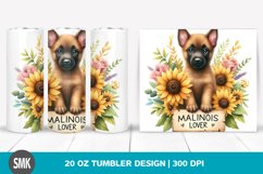 20 oz Tumbler Watercolor Cute Baby Malinois Product Image 1
