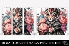 Baby Tiger Gothic Peonies Tumbler Product Image 1