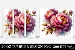 Watercolor Peonies Tumbler Product Image 1