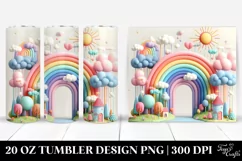 Colorful Wimsical Rainbow Clouds 20 oz Tumbler Product Image 1