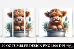 Cute Highland Cow Pot Tumbler Product Image 1