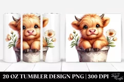 Cute Highland Cow Pot Tumbler Product Image 1