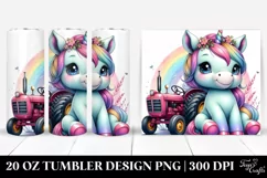 Baby Unicorn Tractor Design. 20 oz Tumbler Product Image 1