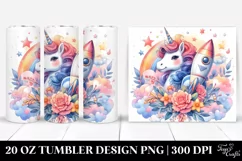 Baby Unicorn Rocket Ship. 20 oz Tumbler Design Product Image 1