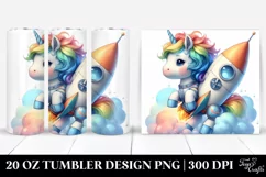 Baby Unicorn Rocket Ship. 20 oz Tumbler Design Product Image 1